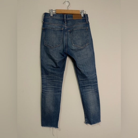 Madewell Jeans Size 24P Blue 10" High Rise Skinny Raw Hem Denim - Picture 7 of 15